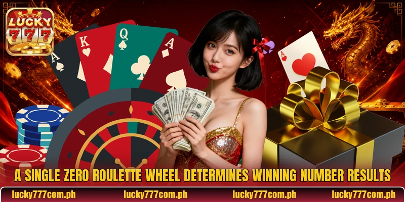 A single zero roulette wheel determines winning number results