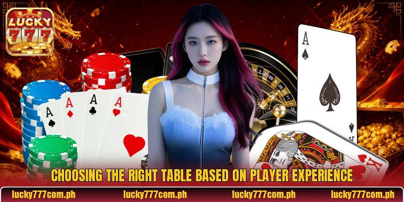 Choosing the right table based on player experience Choosing the right table based on player experience