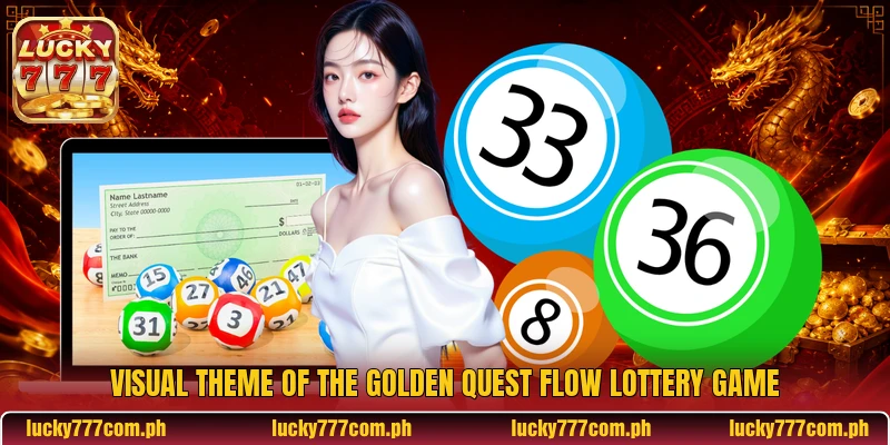 Visual theme of the Golden Quest Flow lottery game Visual theme of the Golden Quest Flow lottery game